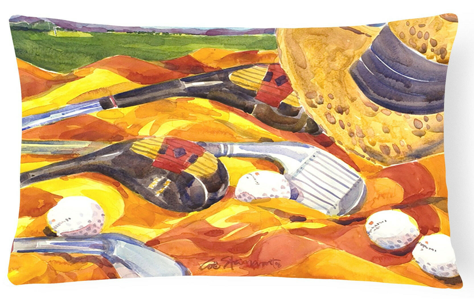 Golf Clubs Golfer Decorative   Canvas Fabric Pillow by Caroline's Treasures
