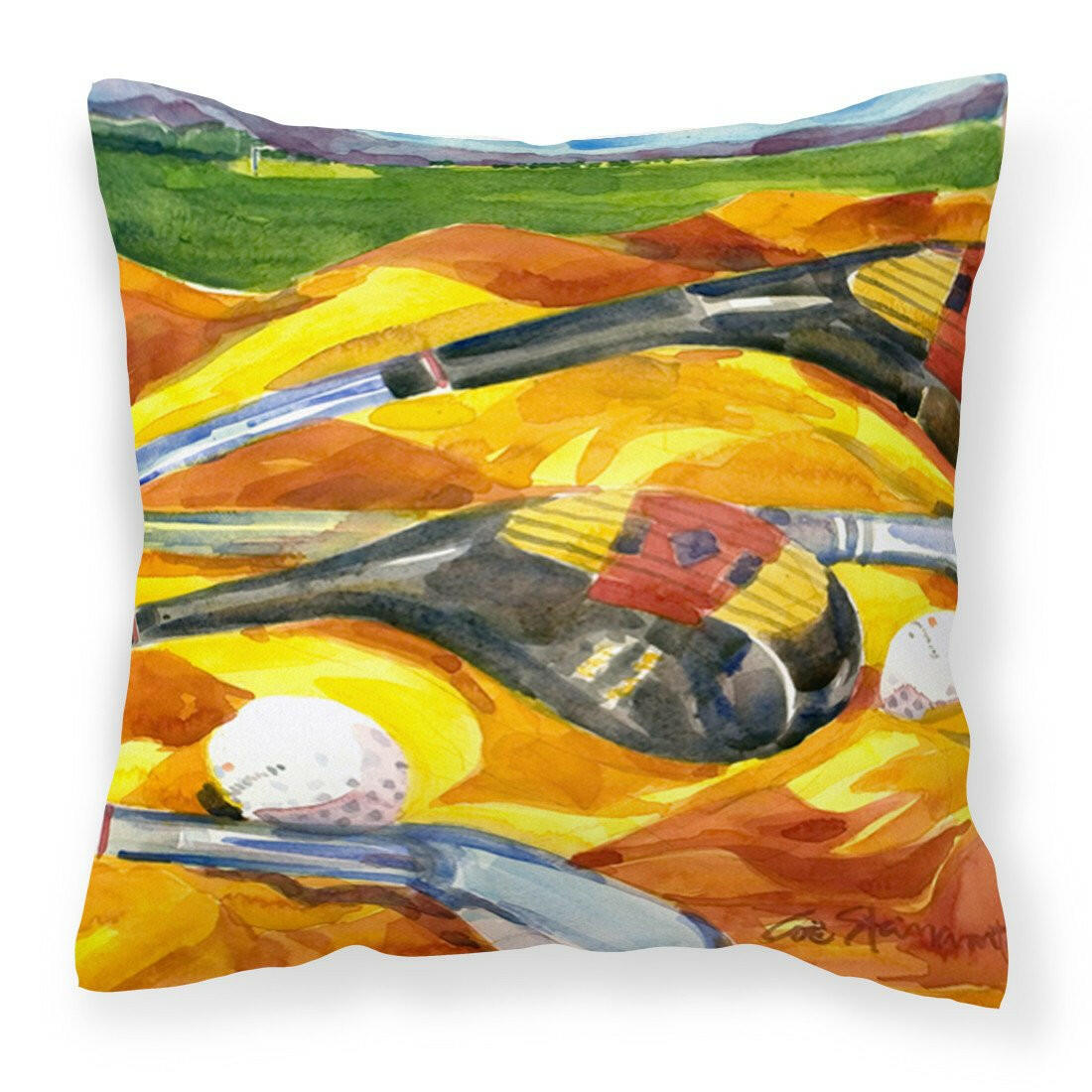 Golf Clubs Golfer Decorative   Canvas Fabric Pillow - the-store.com