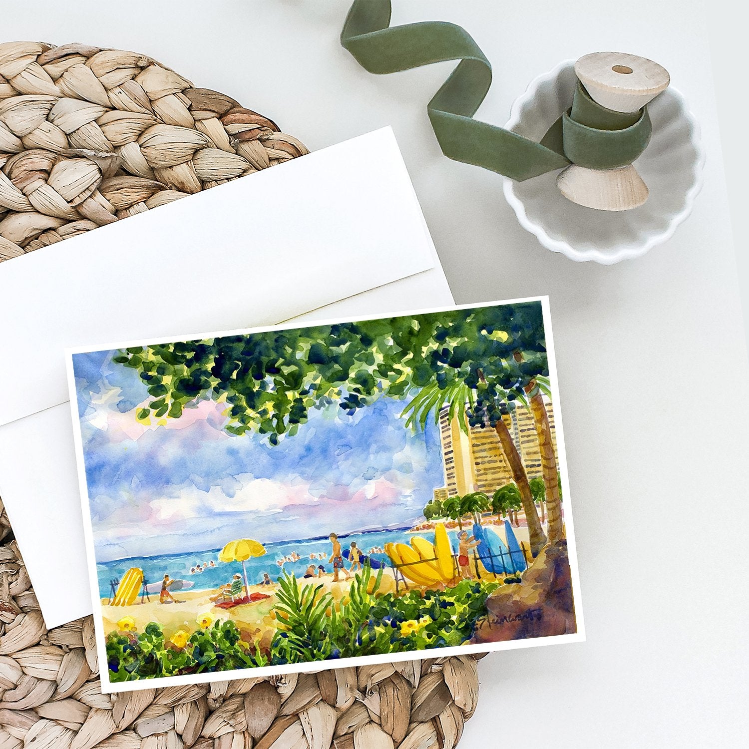 Buy this Beach Resort view from the condo Greeting Cards and Envelopes Pack of 8