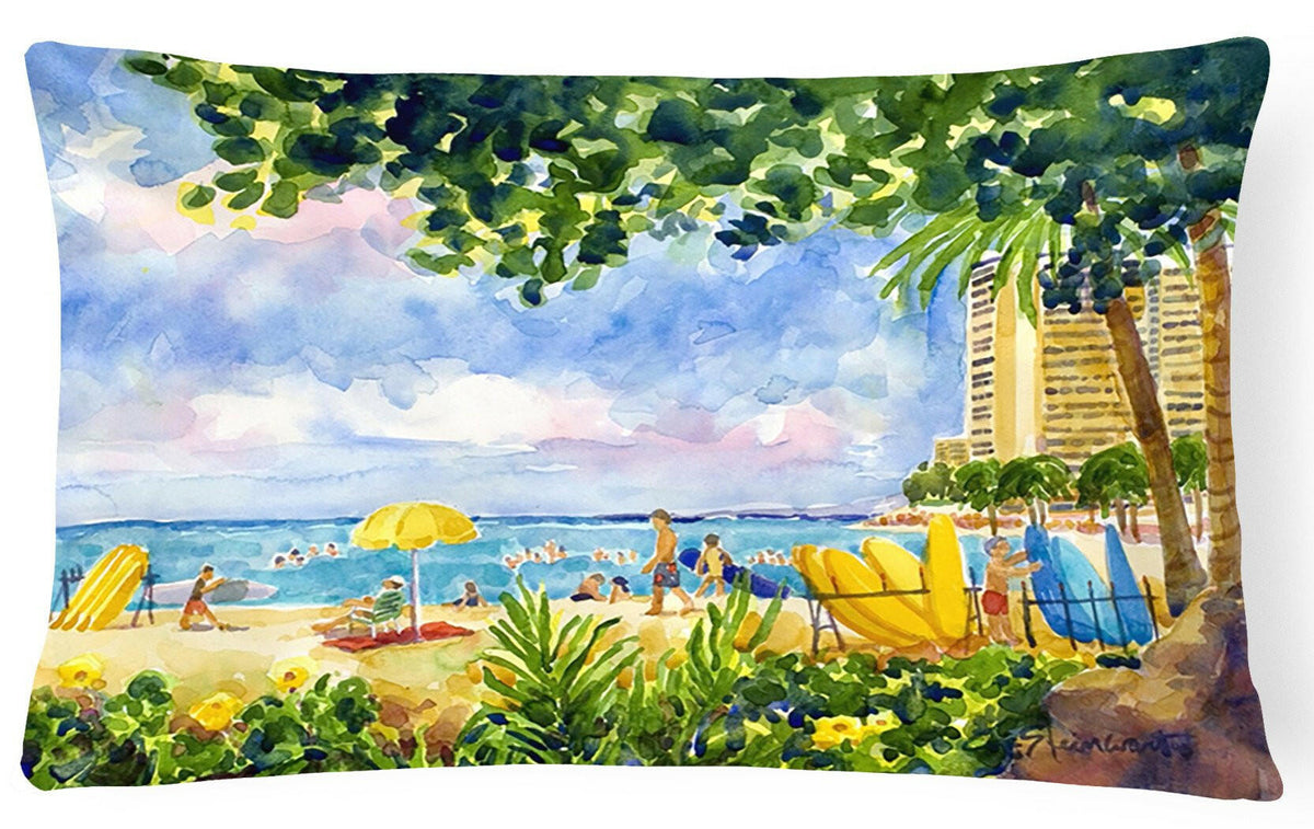 Beach Resort view from the condo  Decorative   Canvas Fabric Pillow by Caroline&#39;s Treasures