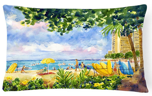Beach Resort view from the condo  Decorative   Canvas Fabric Pillow by Caroline's Treasures