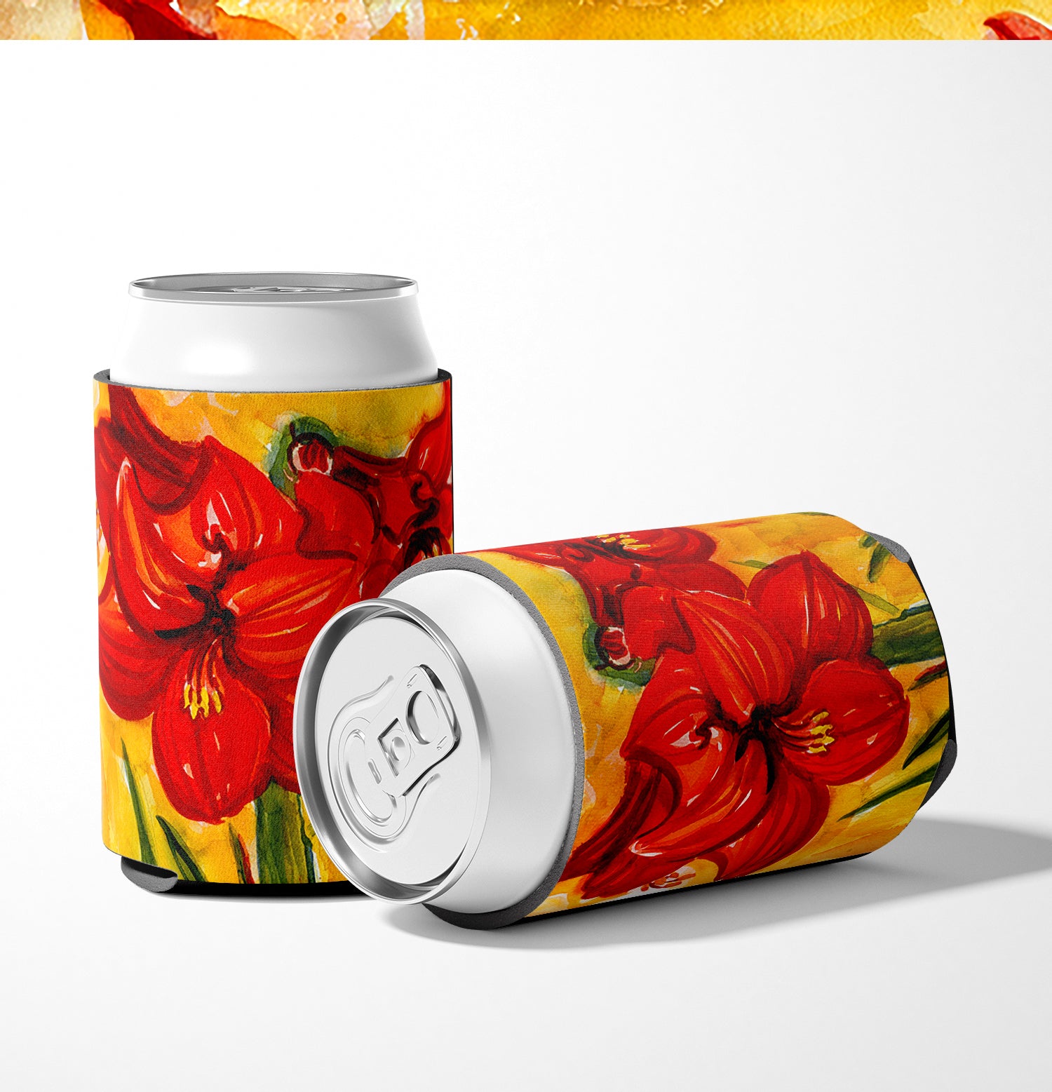 Flower - Amaryllis Can or Bottle Beverage Insulator Hugger.