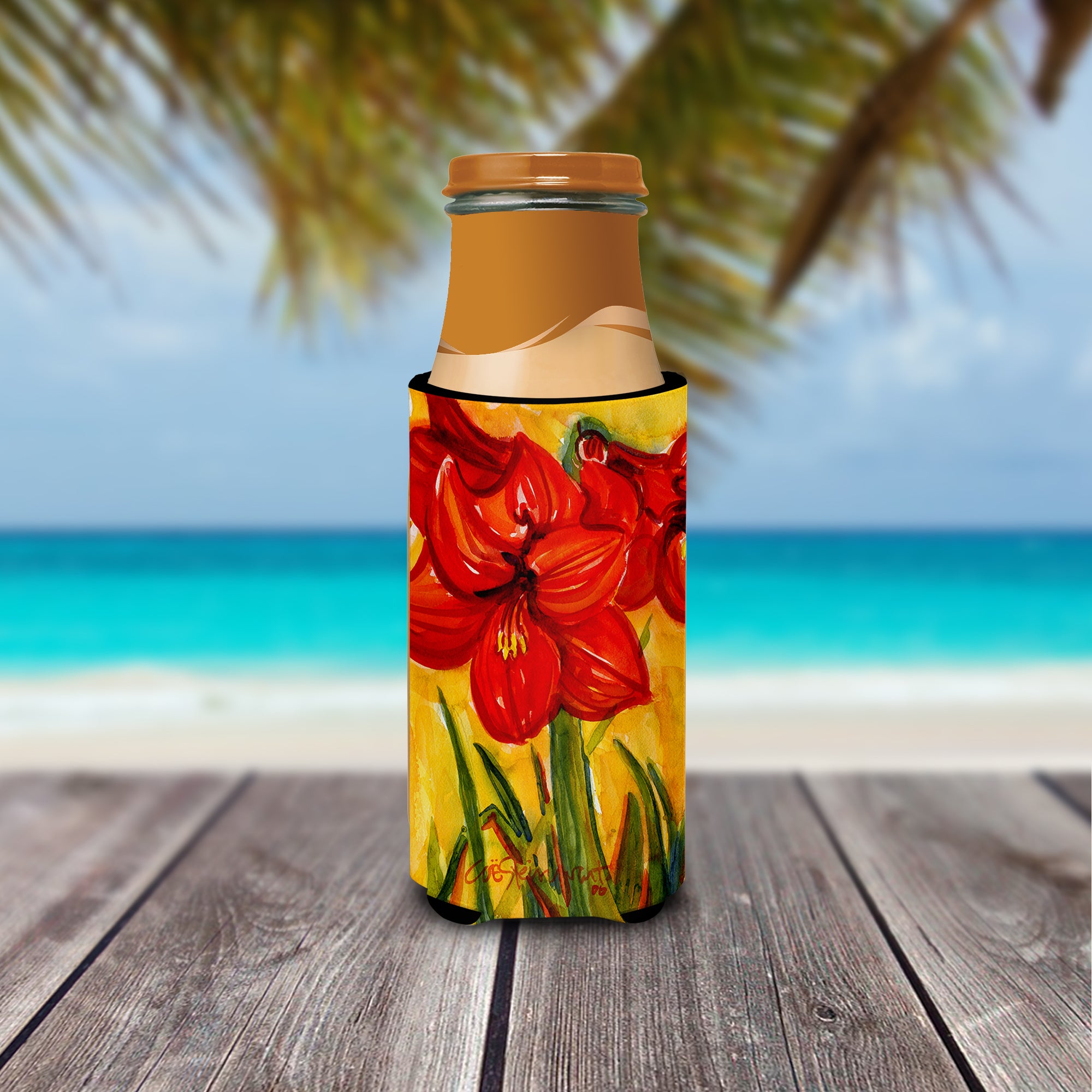 Flower - Amaryllis Ultra Beverage Insulators for slim cans 6067MUK.