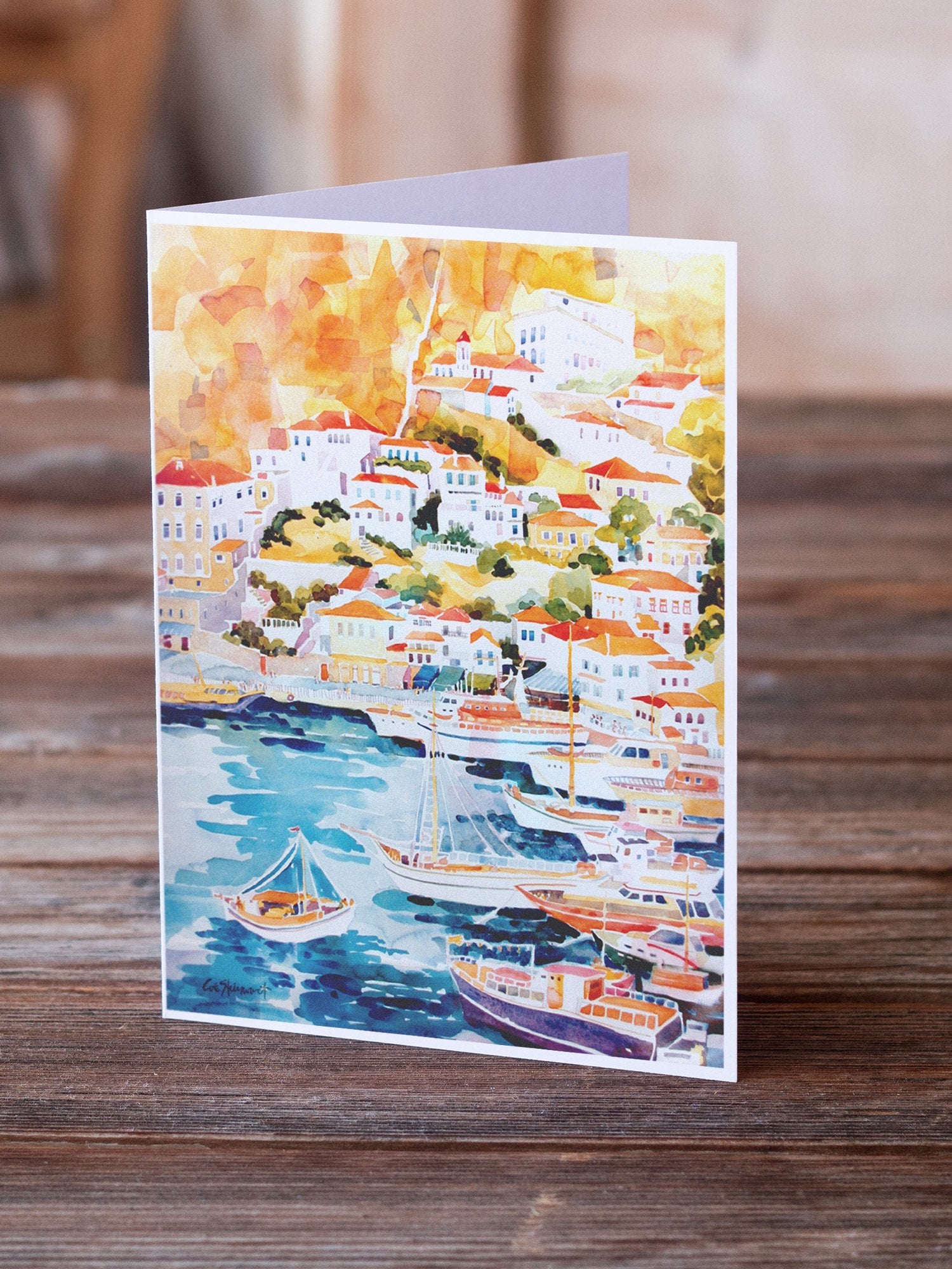 Caroline's Treasures Harbour Greeting Cards - Blank Note Cards – 8-Pack of Artist-Designed Cards with Envelopes