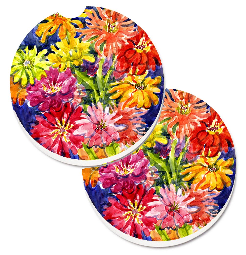 Flower - Gerber Daisies Set of 2 Cup Holder Car Coasters 6069CARC by Caroline&#39;s Treasures