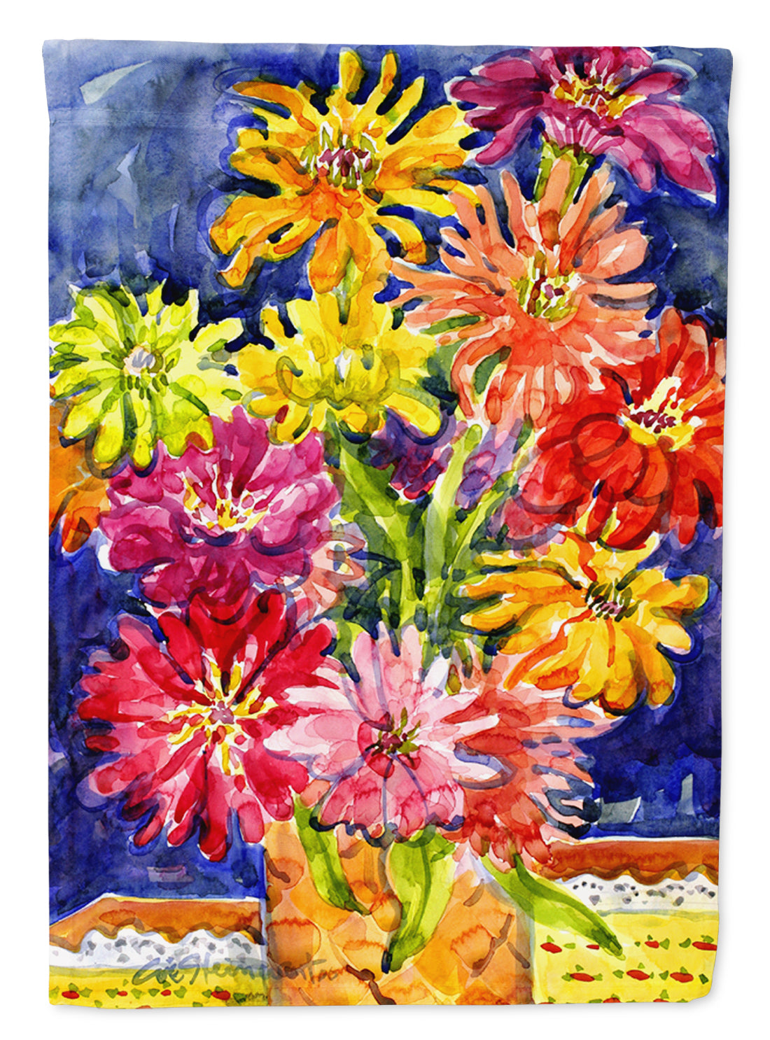 Flower - Gerber Daisies Flag Canvas House Size  the-store.com.