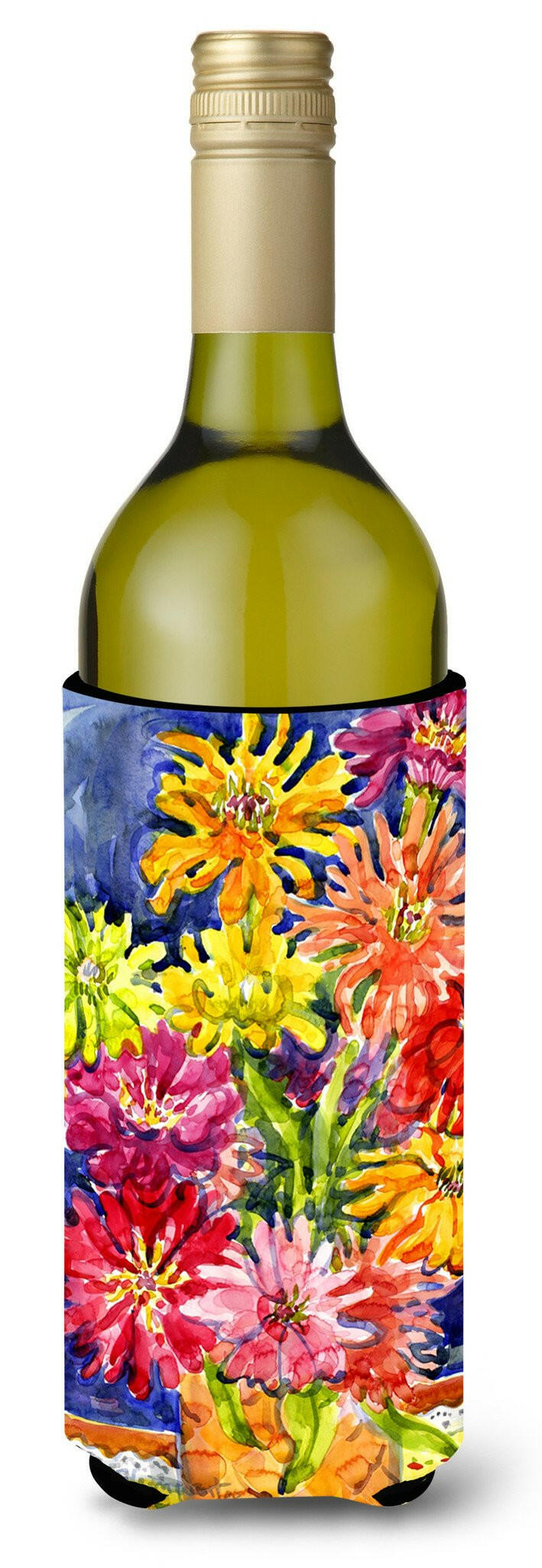 Flower - Gerber Daisies Wine Bottle Beverage Insulator Beverage Insulator Hugger 6069LITERK by Caroline&#39;s Treasures