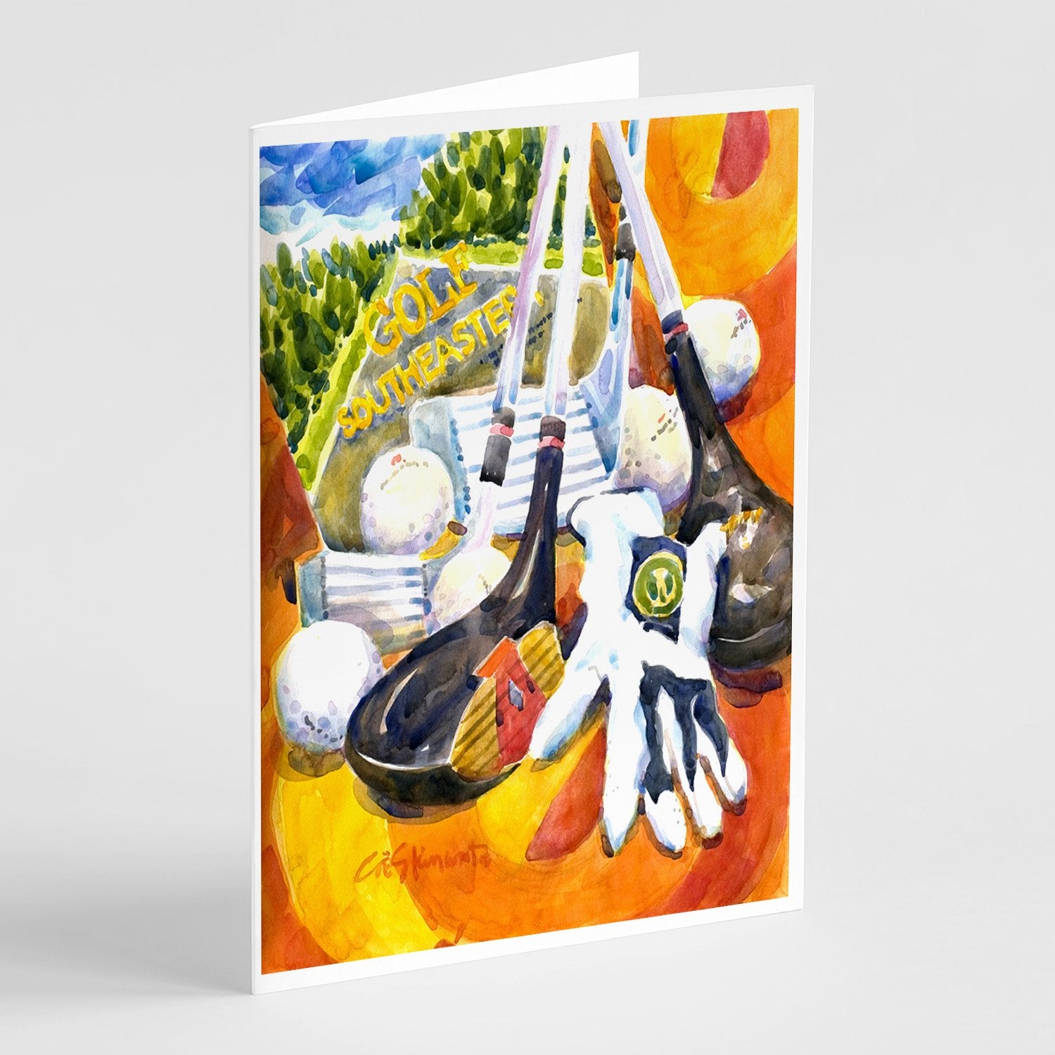 Buy this Golf Clubs, Ball and Glove Greeting Cards and Envelopes Pack of 8