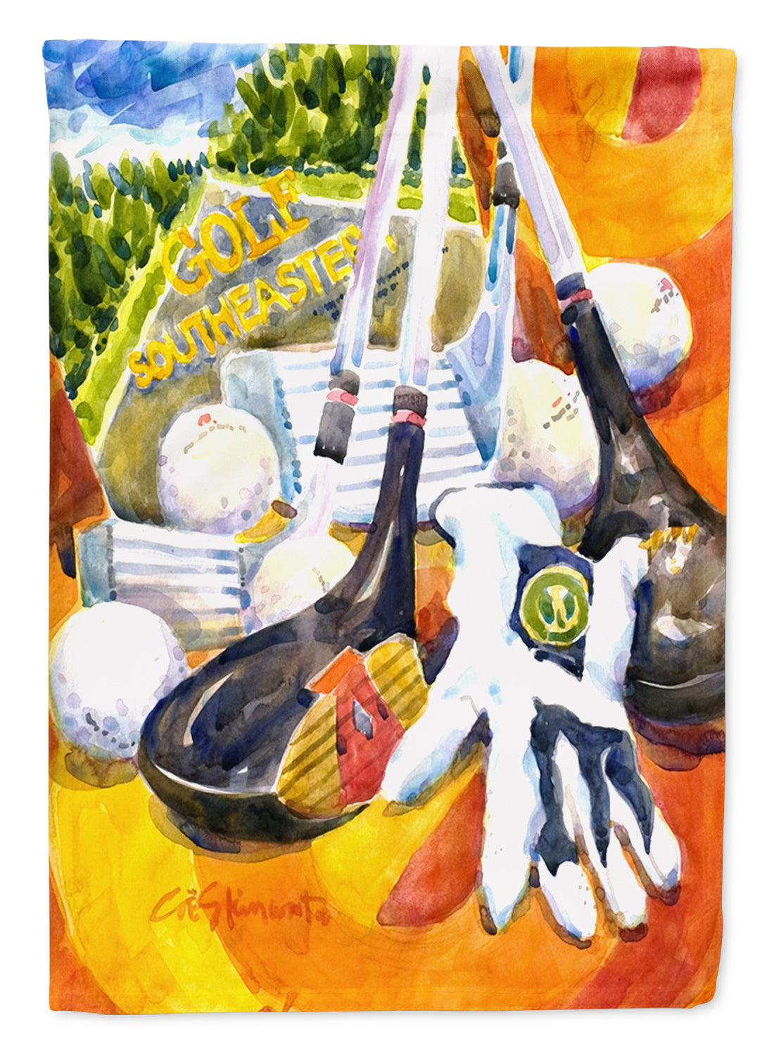 Southeastern Golf Clubs with glove and balls Flag Garden Size