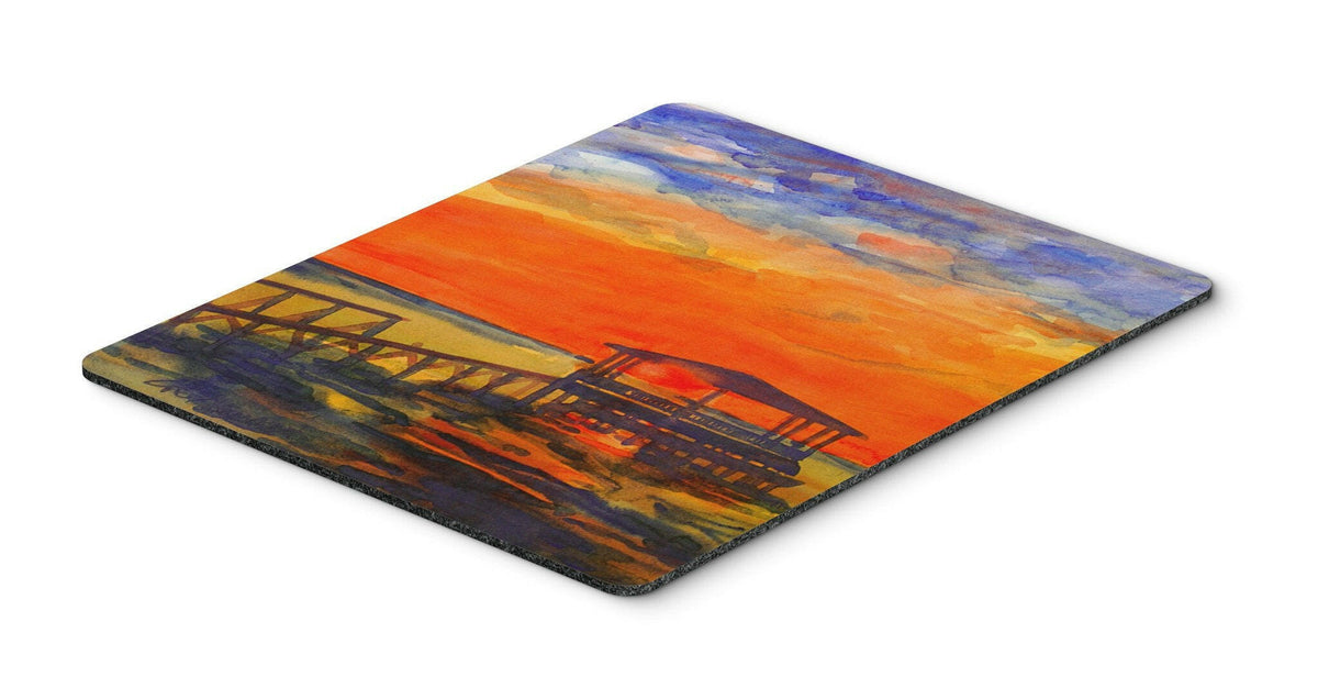 Sunset from the Dock at the pier Mouse Pad, Hot Pad or Trivet by Caroline&#39;s Treasures