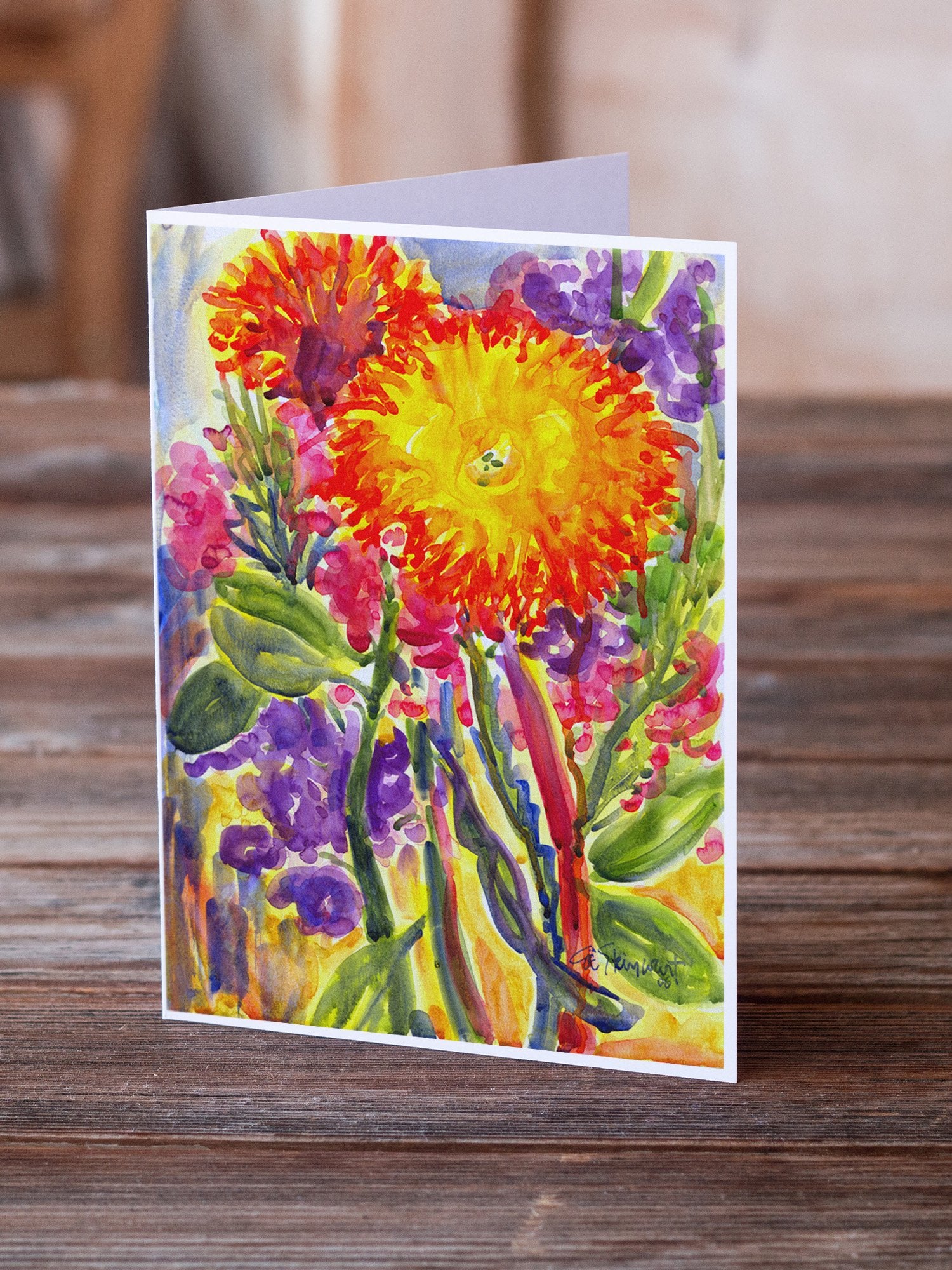Flower - Aster Greeting Cards and Envelopes Pack of 8 - the-store.com