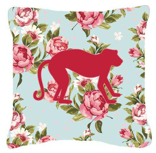 Monkey Shabby Chic Blue Roses   Canvas Fabric Decorative Pillow BB1128 - the-store.com