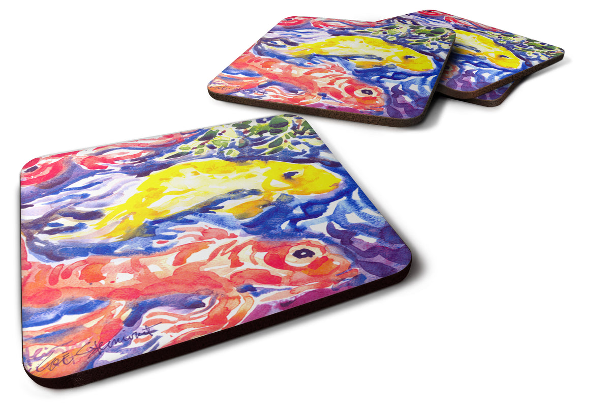 Set of 4 Fish - Koi in the pond Foam Coasters - the-store.com