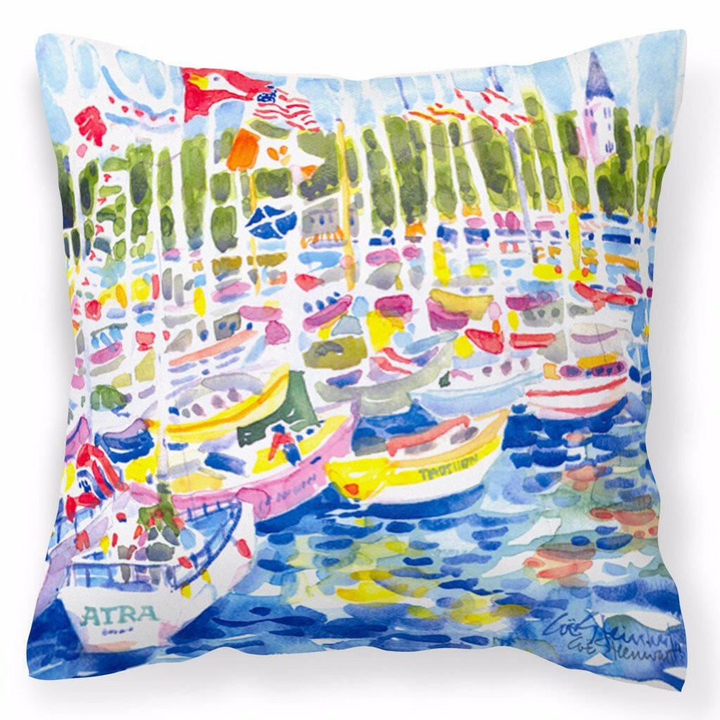 Bunch of boats at Harbour Decorative   Canvas Fabric Pillow - the-store.com