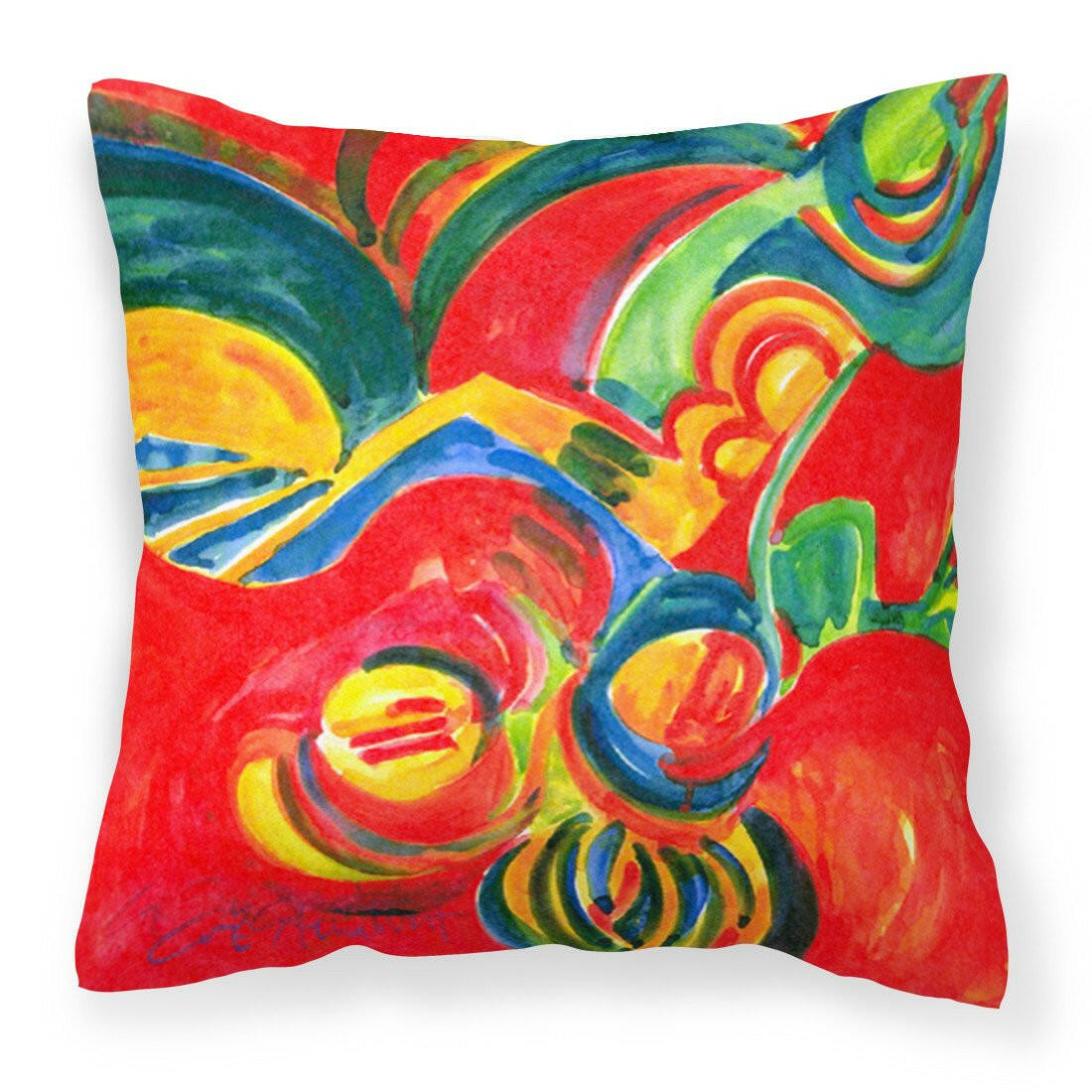Christmas Holly Berries Abstract Fabric Decorative Pillow 6128PW1414 - the-store.com