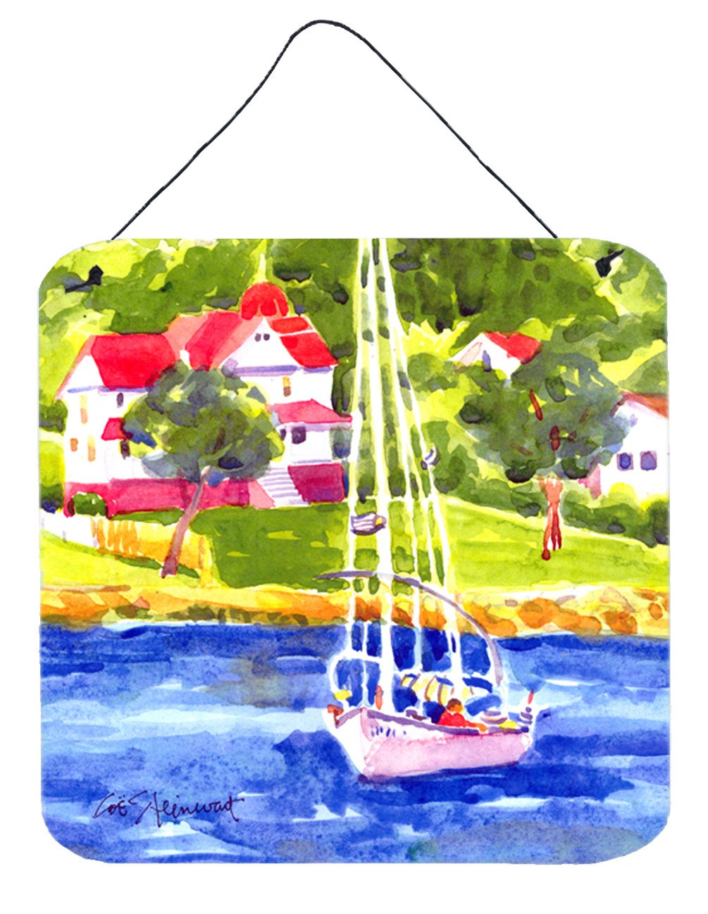 Sailboat on the lake Aluminium Metal Wall or Door Hanging Prints by Caroline's Treasures