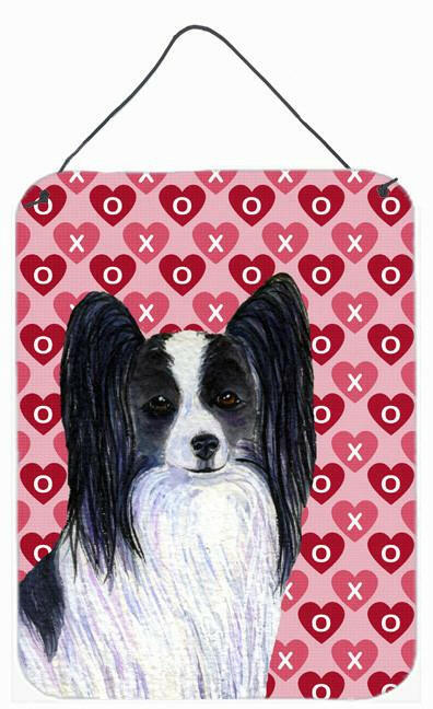 Papillon Hearts Love and Valentine&#39;s Day Portrait Wall or Door Hanging Prints by Caroline&#39;s Treasures