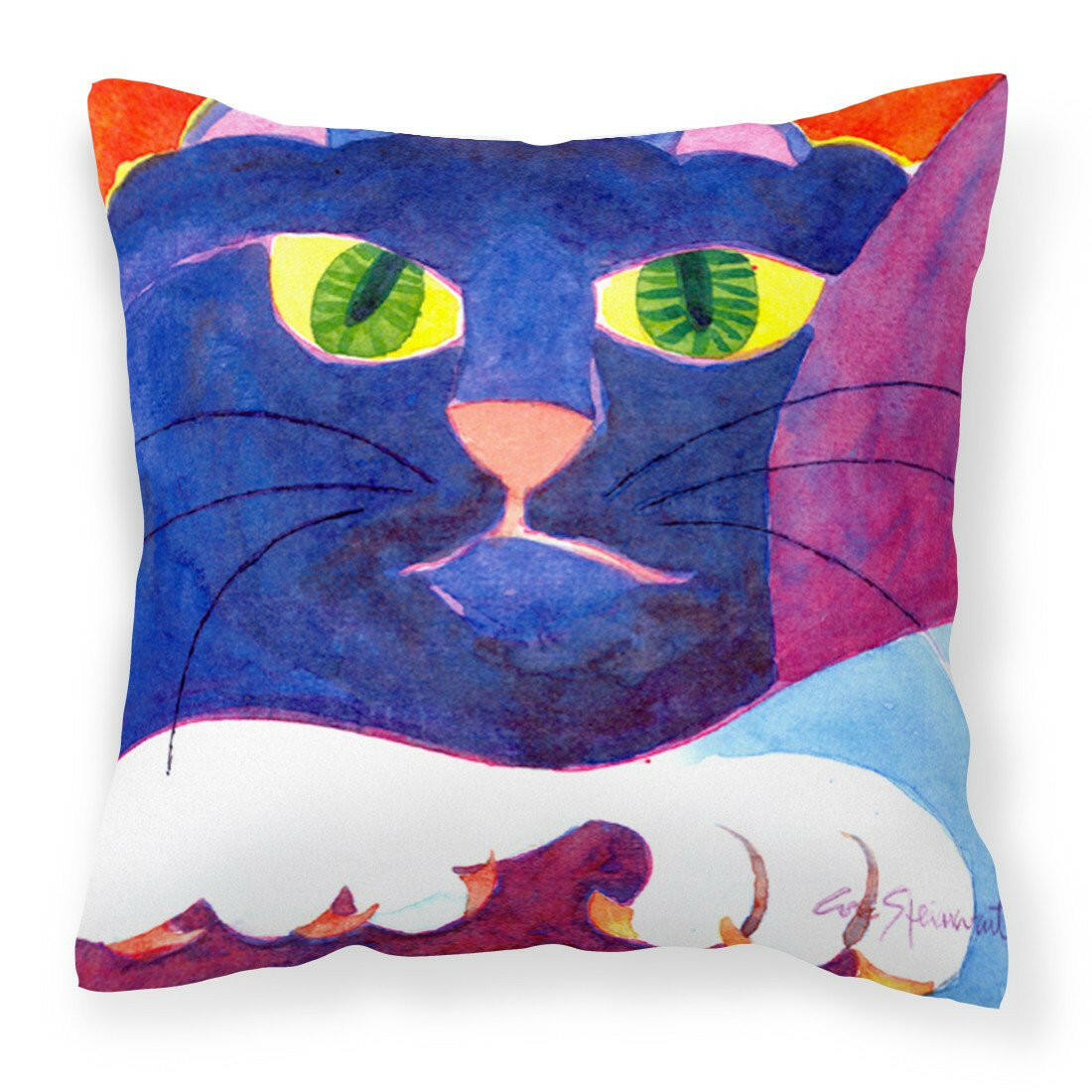 Big Blue Cat Decorative   Canvas Fabric Pillow - the-store.com