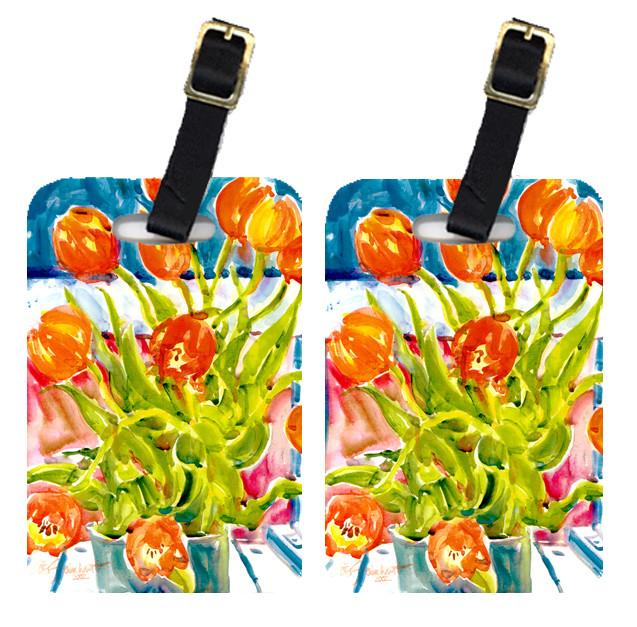 Pair of 2 Flowers - Tulips Luggage Tags by Caroline&#39;s Treasures
