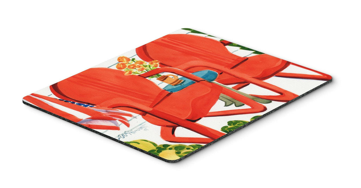 Red Chairs Patio View Mouse Pad, Hot Pad or Trivet 6140MP by Caroline&#39;s Treasures