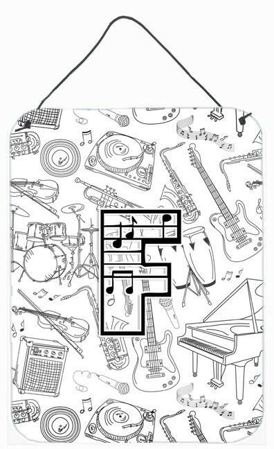 Caroline's Treasures Letter F Musical Note Letters Wall or Door Hanging Prints CJ2007-FDS1216