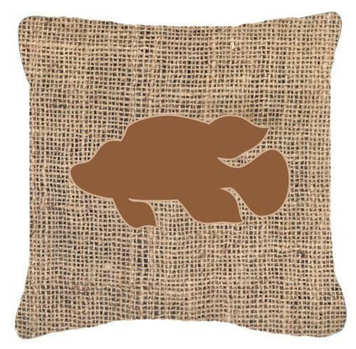 Fish - Tropical Fish Burlap and Brown   Canvas Fabric Decorative Pillow BB1013 - the-store.com