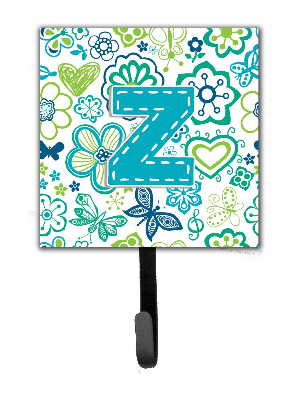 Letter Z Flowers and Butterflies Teal Blue Leash or Key Holder CJ2006-ZSH4 by Caroline's Treasures