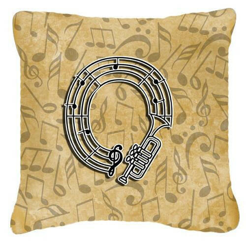 Letter O Musical Instrument Alphabet Canvas Fabric Decorative Pillow CJ2004-OPW1414 by Caroline's Treasures