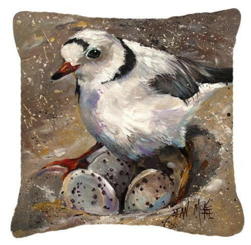 Piping Plover Canvas Fabric Decorative Pillow JMK1215PW1414 by Caroline&#39;s Treasures