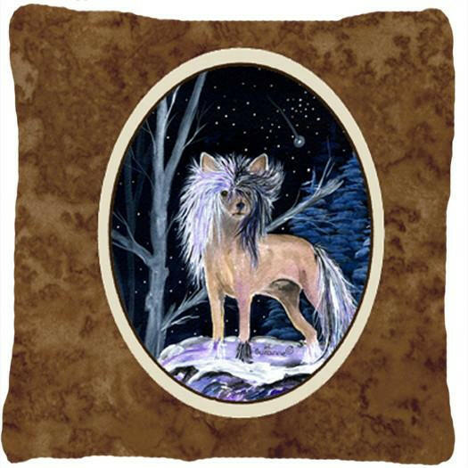 Starry Night Chinese Crested Decorative   Canvas Fabric Pillow by Caroline&#39;s Treasures