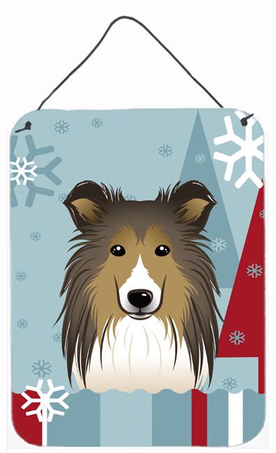 Winter Holiday Sheltie Wall or Door Hanging Prints BB1738DS1216 by Caroline's Treasures