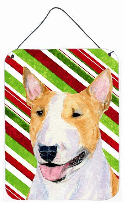 Bull Terrier Candy Cane Holiday Christmas  Metal Wall or Door Hanging Prints by Caroline's Treasures