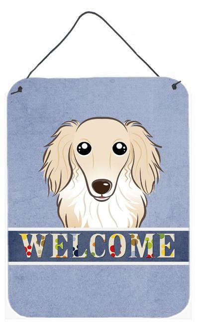 Longhair Creme Dachshund Welcome Wall or Door Hanging Prints BB1398DS1216 by Caroline&#39;s Treasures