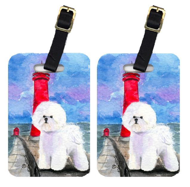 Lighthouse with Bichon Frise Luggage Tags Pair of 2 by Caroline's Treasures