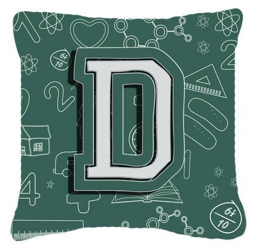 Letter D Back to School Initial Canvas Fabric Decorative Pillow CJ2010-DPW1414 by Caroline&#39;s Treasures