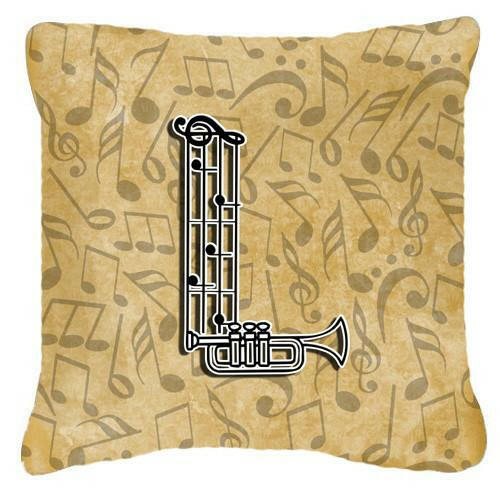 Letter L Musical Instrument Alphabet Canvas Fabric Decorative Pillow CJ2004-LPW1414 by Caroline&#39;s Treasures