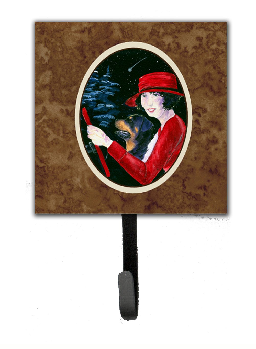 Lady driving with her Rottweiler Leash Holder or Key Hook by Caroline&#39;s Treasures