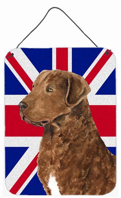 Curly Coated Retriever with English Union Jack British Flag Wall or Door Hanging Prints SS4973DS1216 by Caroline's Treasures