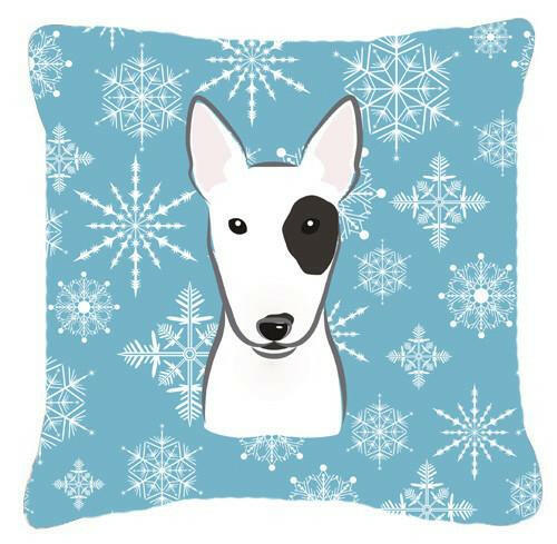 Snowflake Bull Terrier Fabric Decorative Pillow BB1643PW1414 - the-store.com