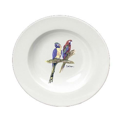 Parrots Round Ceramic White Soup Bowl 8600-SBW-825 by Caroline&#39;s Treasures