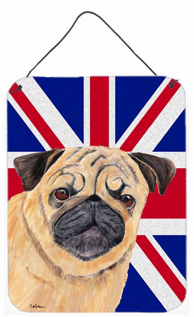 Pug with English Union Jack British Flag Wall or Door Hanging Prints SC9828DS1216 by Caroline&#39;s Treasures