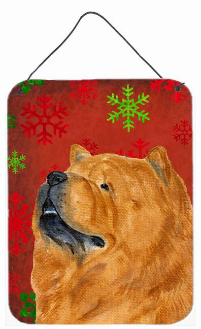 Chow Chow Red Snowflakes Holiday Christmas Wall or Door Hanging Prints by Caroline&#39;s Treasures