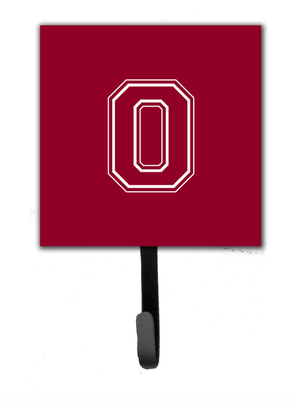 Letter O Initial Monogram - Maroon and White Leash Holder or Key Hook by Caroline's Treasures