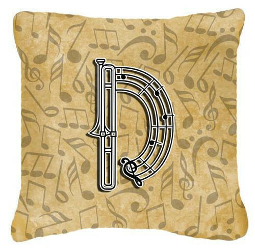 Letter D Musical Instrument Alphabet Canvas Fabric Decorative Pillow CJ2004-DPW1414 by Caroline&#39;s Treasures