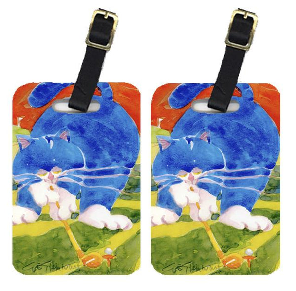 Pair of 2 Blue Cat Golpher Luggage Tags by Caroline's Treasures