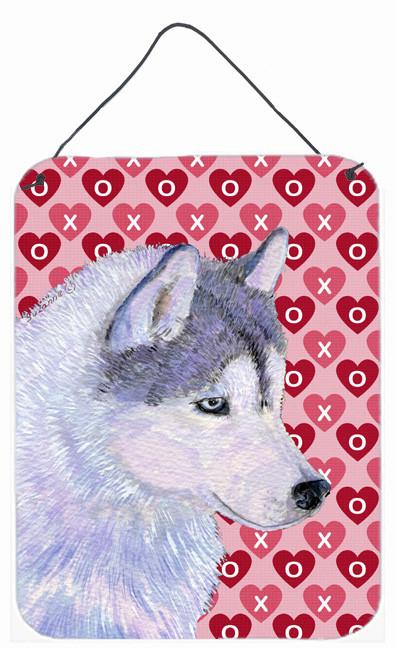 Siberian Husky Hearts Love and Valentine&#39;s Day Wall or Door Hanging Prints by Caroline&#39;s Treasures