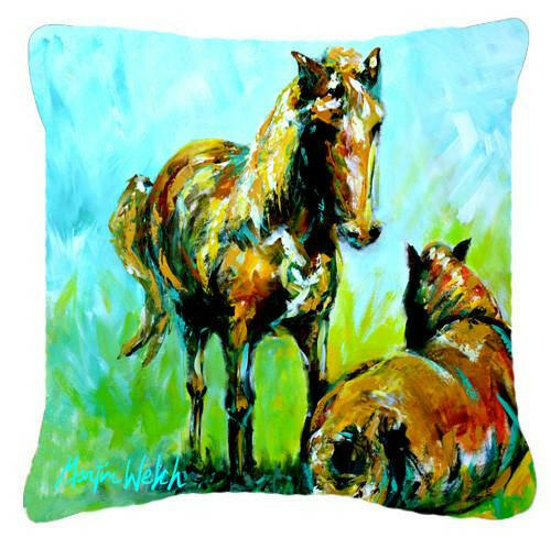 Horse Grazin Canvas Fabric Decorative Pillow MW1126PW1414 by Caroline&#39;s Treasures