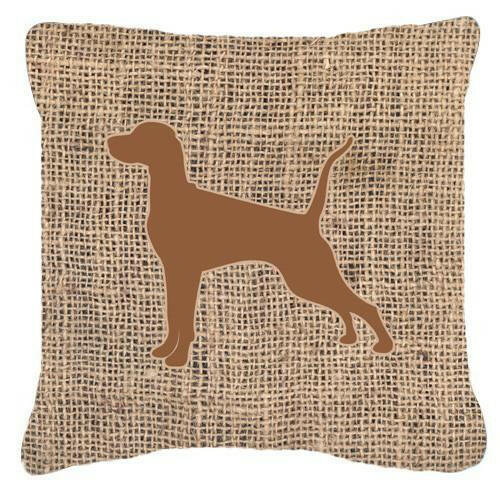Pointer Burlap and Brown   Canvas Fabric Decorative Pillow BB1105 - the-store.com