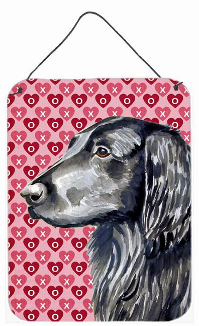 Flat Coated Retriever Hearts Love Valentine&#39;s Day Wall or Door Hanging Prints by Caroline&#39;s Treasures