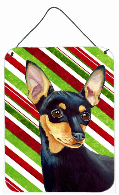 Min Pin Candy Cane Holiday Christmas Wall or Door Hanging Prints by Caroline&#39;s Treasures